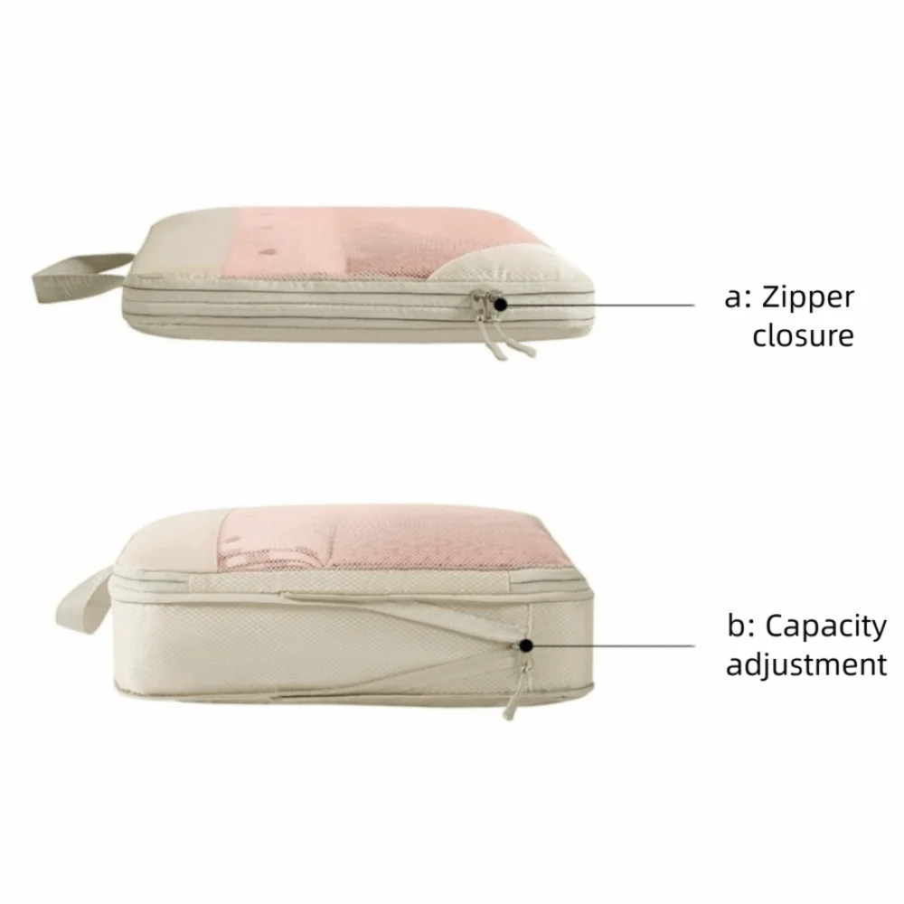 

5 шт. 5 в 1 комплект, водонепроницаемая дорожная сумка-органайзер, сетчатая поверхность, складная сумка для хранения одежды с ручкой, компрессионная сумка для туалетных принадлежностей