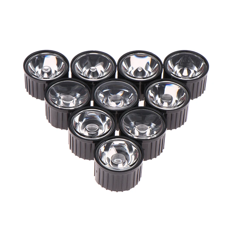 10Pcs High Power 1W 3W LED Lens 5/8/10/15/25/30/45/60/90/120 Degrees Reflector Collimator 20MM PMMA Acrylic Optical Lenses