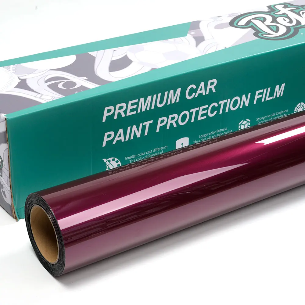 

2025 Hight Quality 1.35X17M Air Bubble Free Stretchable Rubelite Purple Red Wraps Sticker Car Wrapping Film