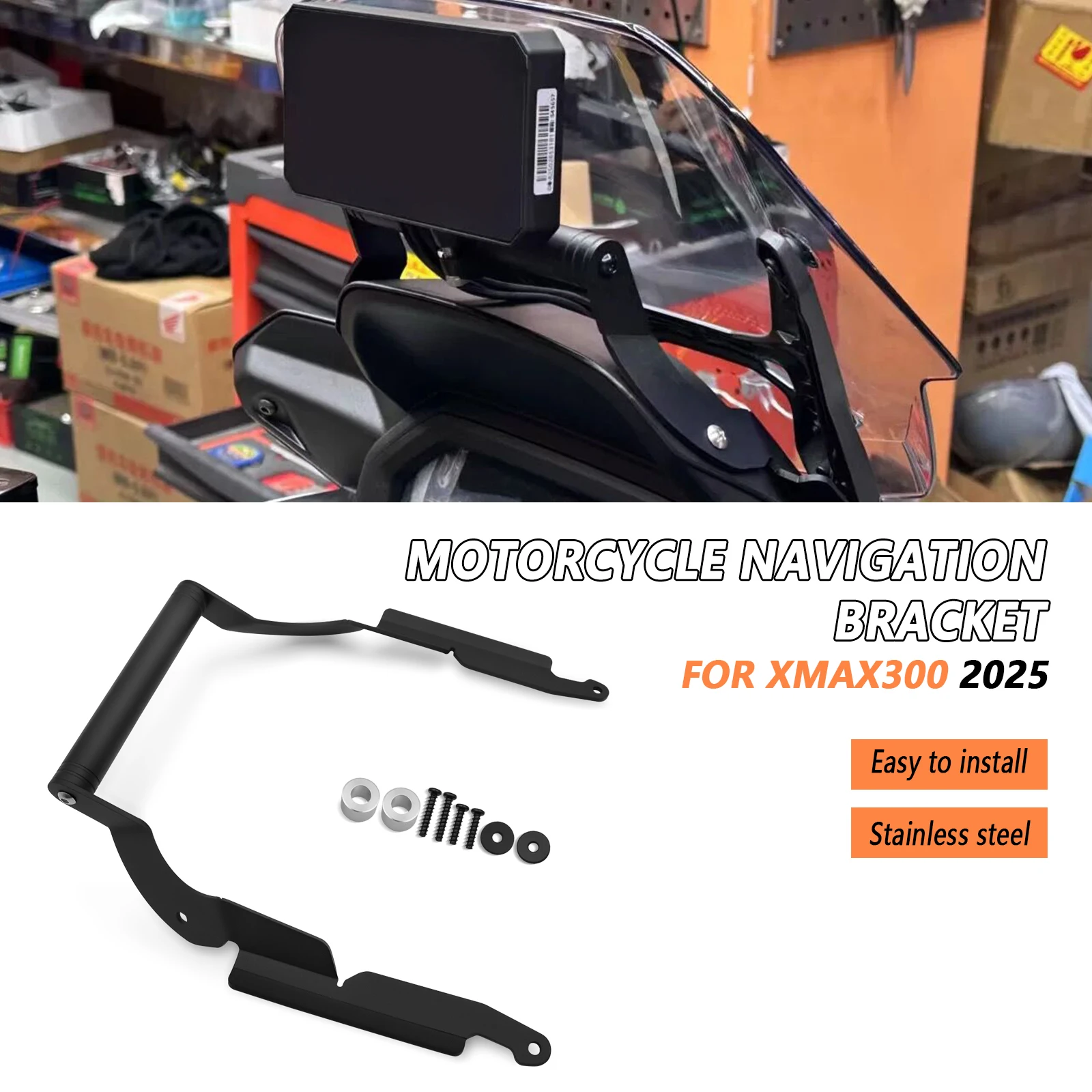 

For Motorcycle Phone Holder Stand GPS Navigation Plate Mount Bracket Extension Holder XMAX 300 2025 X-max 300 TECH MAX 2025