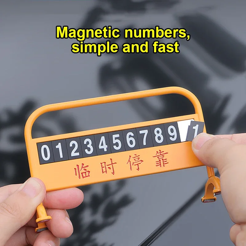 Aluminium alloy Temporary Car Parking Card Phone Number Car Phone Holder Plate Numbers Car Accessories