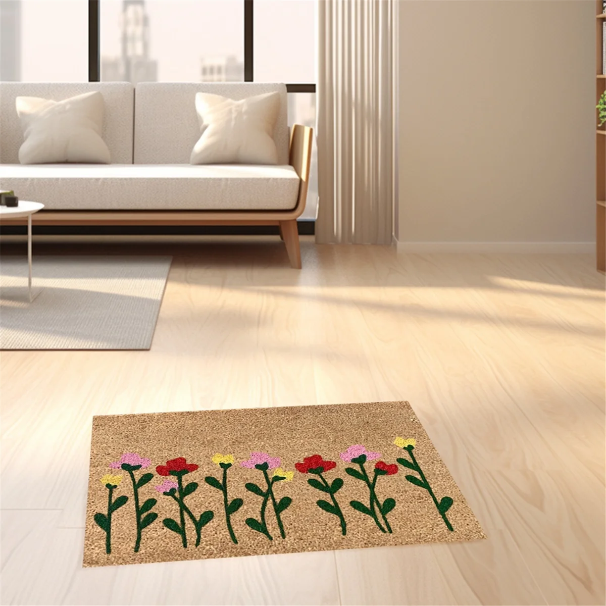 4PCS Summer Doormats Flowers Door Mats Floor Mats Home Indoor Farmhouse Welcome Mats Summer Floor Mats Front Door Mat