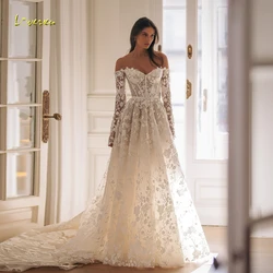 Loverxu A-Line Wedding Dresses Sweetheart Off The Shoulder Vestido De Novia Lace Embroidery Charming Custom Made Bridal Gown