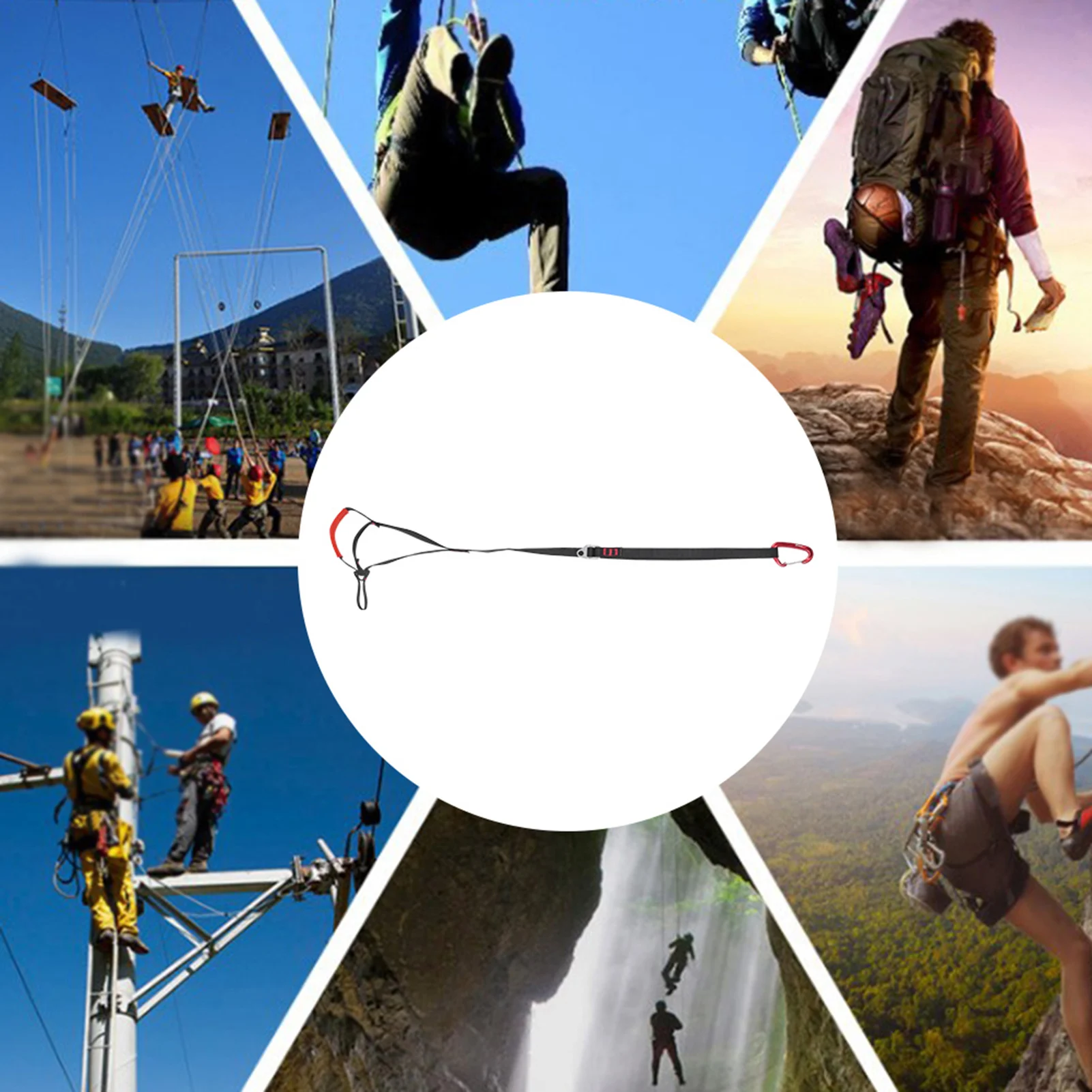 Deportes al aire libre ajustable escalada Ascender Correa cuerda pie cinturón escalada en roca Rappel escalada pie cinturón