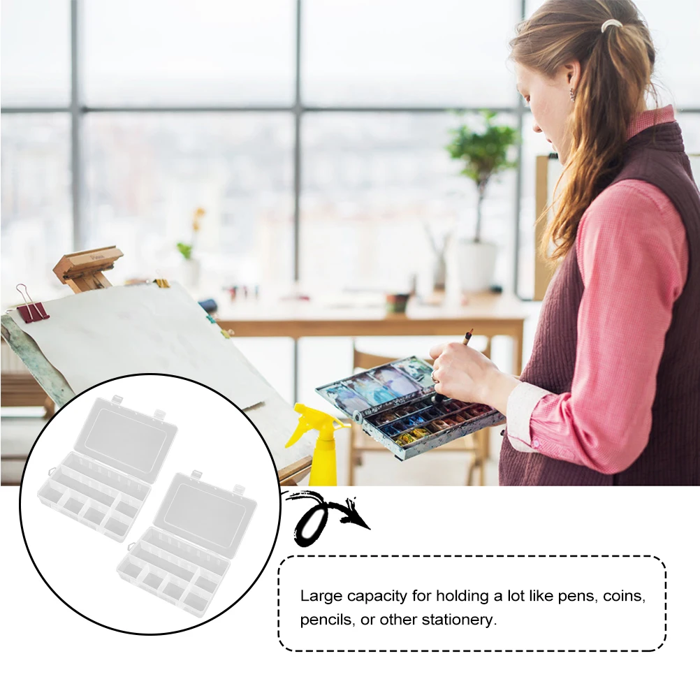 2 قطعة مقلمة للتخزين أقراط ذات سعة كبيرة لطلاب المدارس الثانوية والأقلام البلاستيكية والقرطاسية