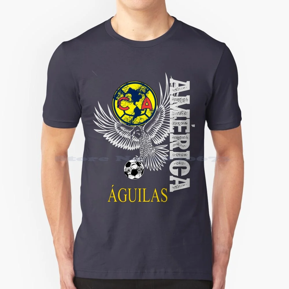 Aguilas Del America Playera Futbol Mexicano Liga Mx T Shirt 100% Cotton Tee Aguilas Del America Futbol Mexicano Solo Los