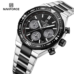 NAVIFORCE Men's Watches Quartz Calendar Water Resistant Fashion Luxury Business Sport Stainless Steel Band WristWatch Male 2024