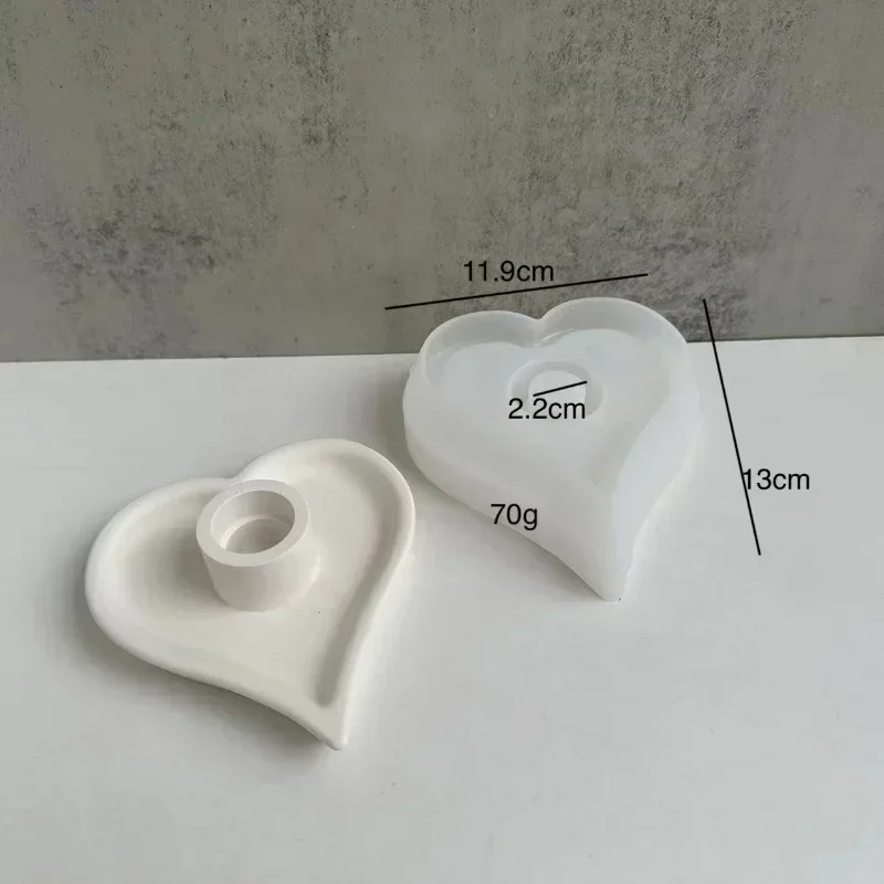 Molde silicona corazón para velas aromáticas – Forma redonda portavelas