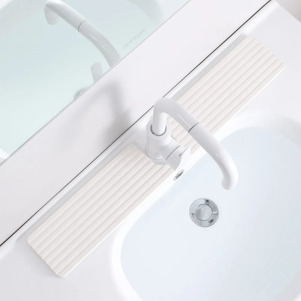 

Stripes Pattern Groove Diatom Mud Faucet Absorbent Pad Anti-slip Moisture-proof Quick-drying Sink Pad Rectangular Thickened