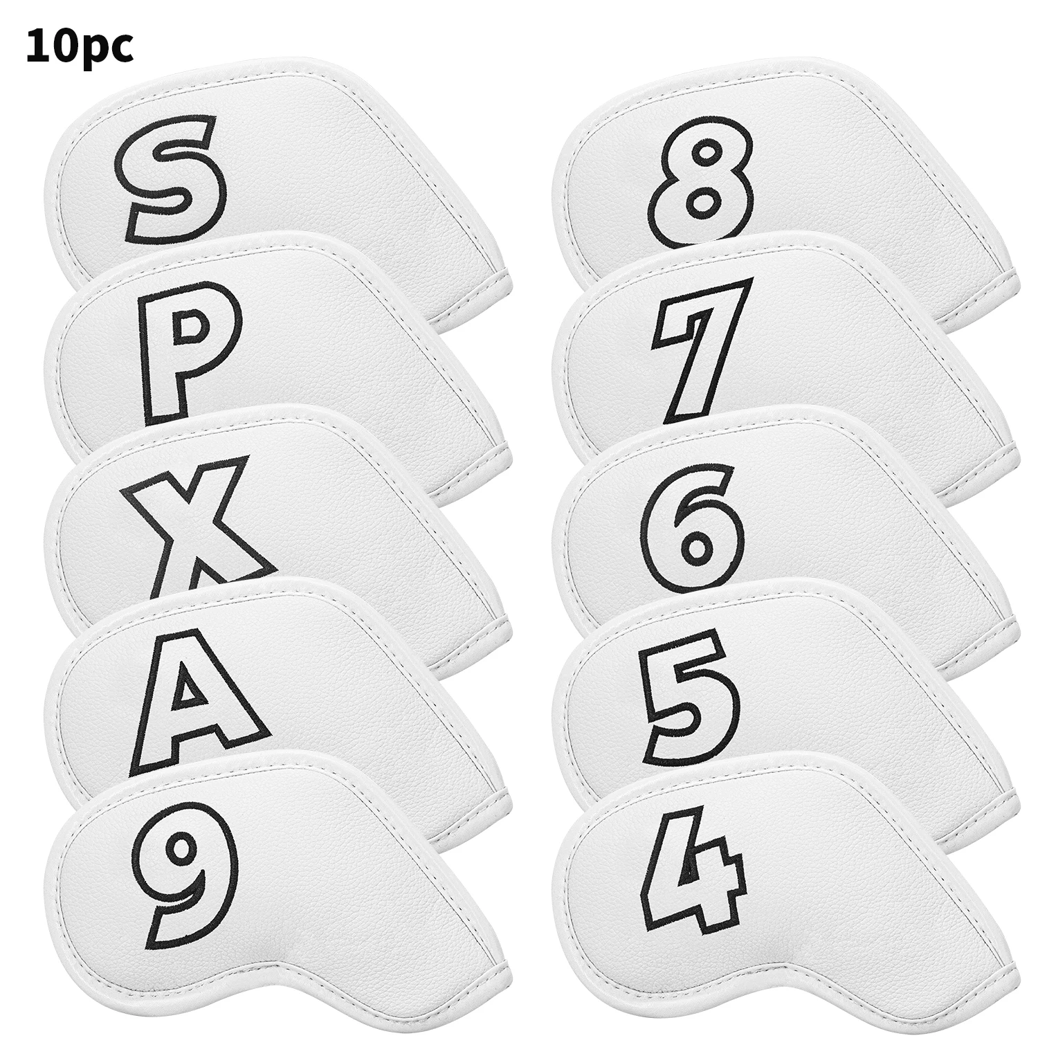 10pcs Golf Headcovers Suitable for All Brands - Double-Sided Fit, Compatible for Left/Right-Handed, Irons, Woods, Putters