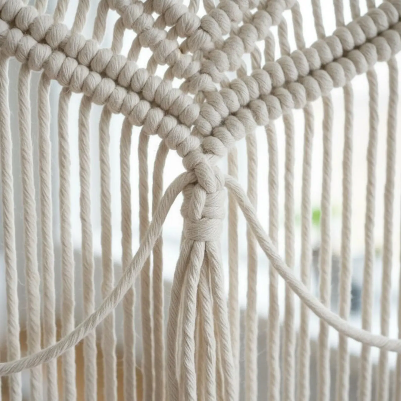 Macrame Wall Hanging Nordic Design Boho Wall Curtain Woven Backdrop Fringe Design Tassel Backdrop Cotton Rope