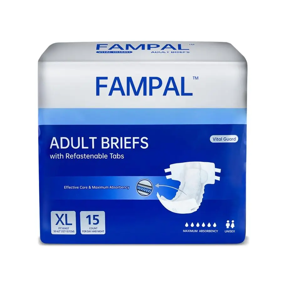 Guard Adult Diapers, Disposable Incontinence Briefs with Tabs for Men and Women, Maximum Absorbency, Odor Control, XLarge, 60 Co