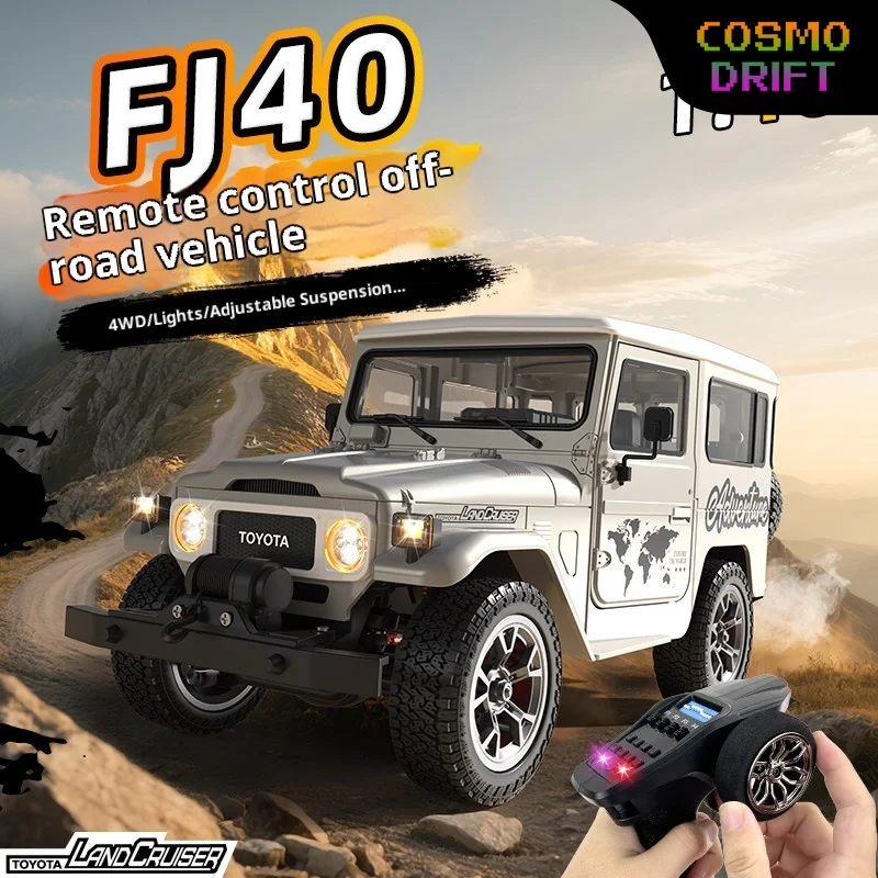 Hengguan Fj40 Rc Off Road Car 1 16 Scale 4Wd Remote Control Retro With Led Lights Winch Outdoor Rock Crawling Hobby Gift