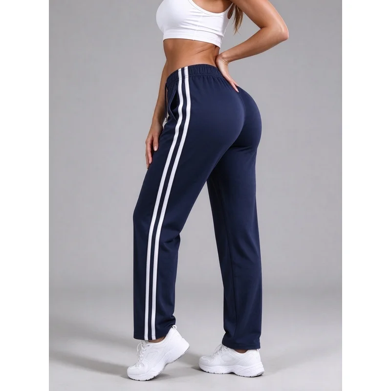Spring And Autumn Men's Knitted Sports Pants Novelty Street Wear Winter Men Sports Pants Couple Sports Pants Straight Leg Pants