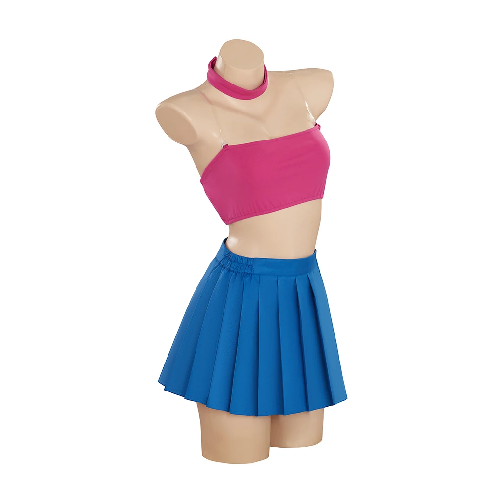 Meg Griffin Cosplay Costume Hot Meg Sexy Pink Crop Top Mini Skirt With Hat Full Set Halloween Carnival Party Dress Outfits