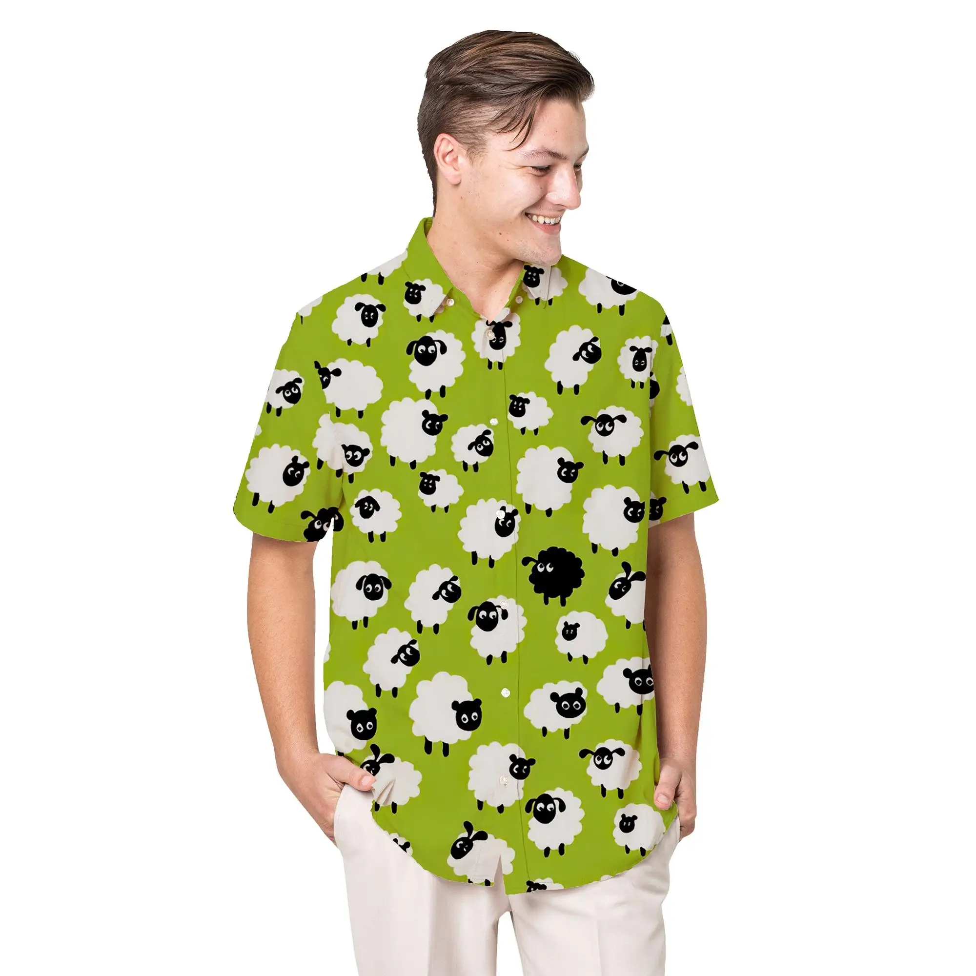 

Jumeast Animal Sheep Men Hawaiian Aloha Shirt Cutecore 3D Printed Shirts Unisex Baggy Vintage Streetwear Clothes Oversize Tops