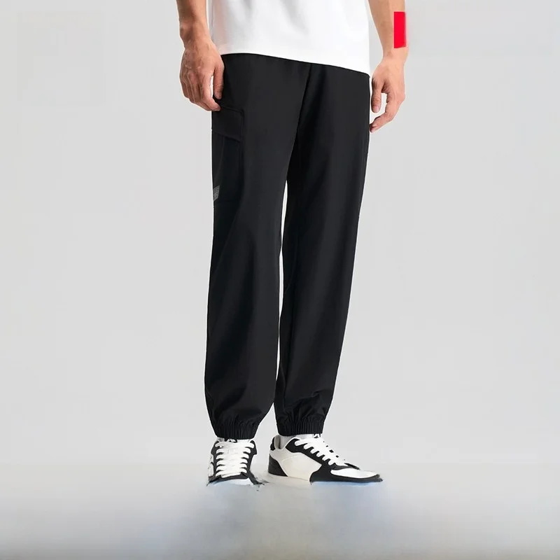 

XTEP Men's Fitn Running Trousers Spring New Woven Sports Long Pants Loose Fit mid Waist Nylon Spandex Youth Summer Active