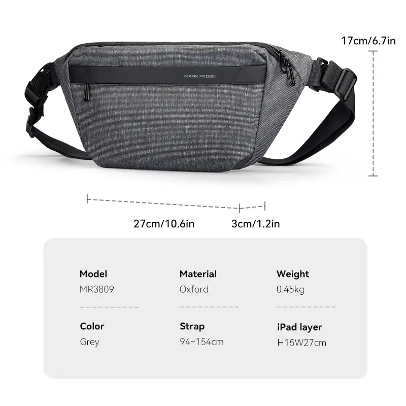 MarkRyden Satchel: Waterproof Scratch Resistant Big Capacity Waterproof Multifunction Crossbody Bag Men Shoulder Bag Male Sling