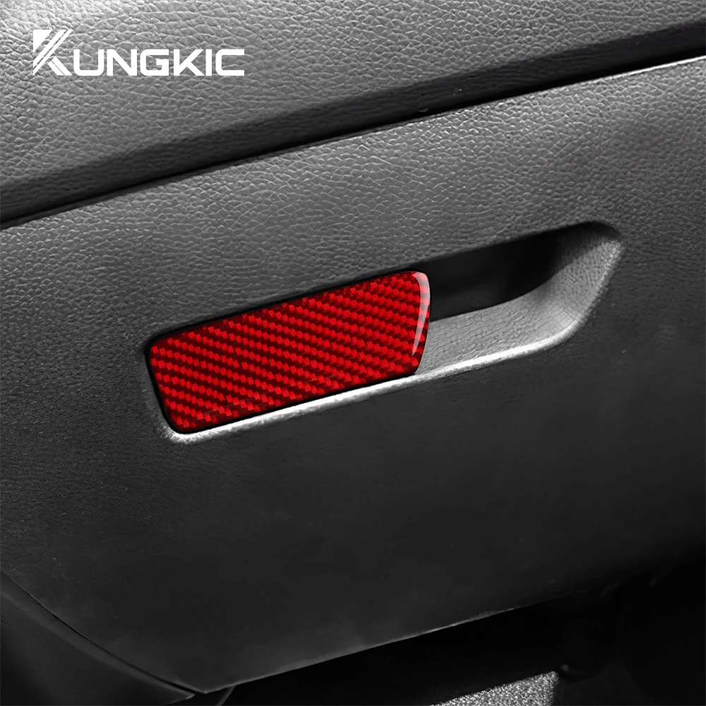 Picture 4: For SEAT Leon 2013 2014 2015 2016 2017 2018 2019 2020 LHD RHD Car Front Passenger Box Switch Real Soft Carbon Fiber Sticker Trim