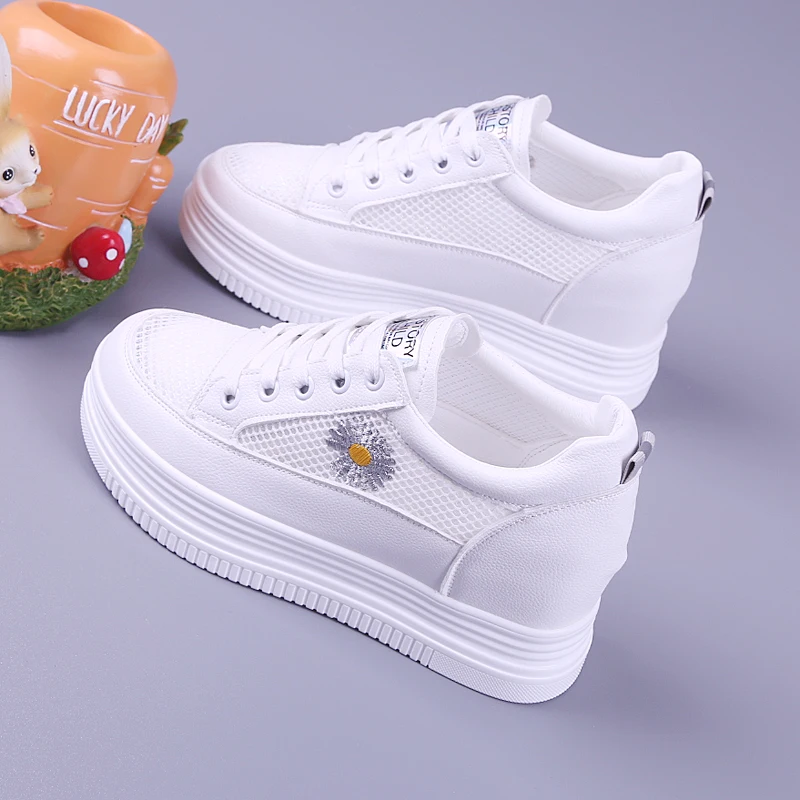 Shoes Tennis Female Clogs Platform Increas Height Breathable Summer New Creepers Small Increased Internal Summer Shoes Ladies Te