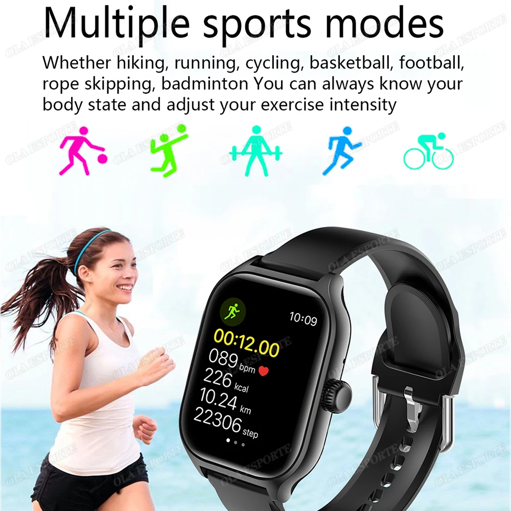 New Smartwatch 2.01" Full Touch Screen Watches For Man Voice Assistant Health Monitoring Sport Fitness Music BT Call Smart Watch