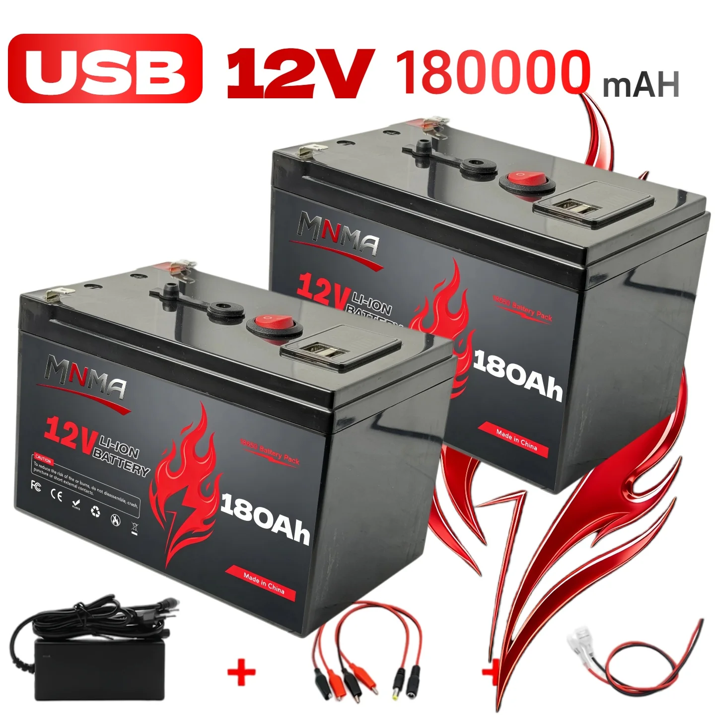 

LiFePO4 lithium-ion battery 12V deep cycle rechargeable battery built-in BMS with UPS charging port for off grid power supply