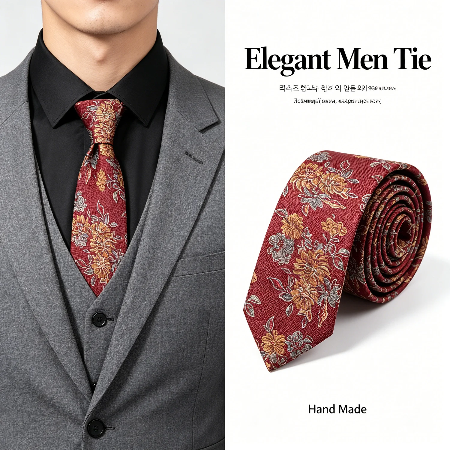 Men Ties New Retro Necktie Polyester Flower Ties Red Blue Floral Pattern Wedding Tie Jacquard 8cm Business Neck Accessories Gift
