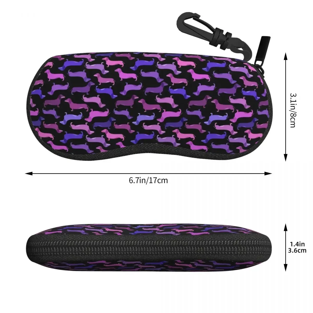 Estuche para gafas personalizado con diseño de perro salchicha y salchicha, caja protectora para gafas de sol de animales y cachorros suaves para hombres y mujeres