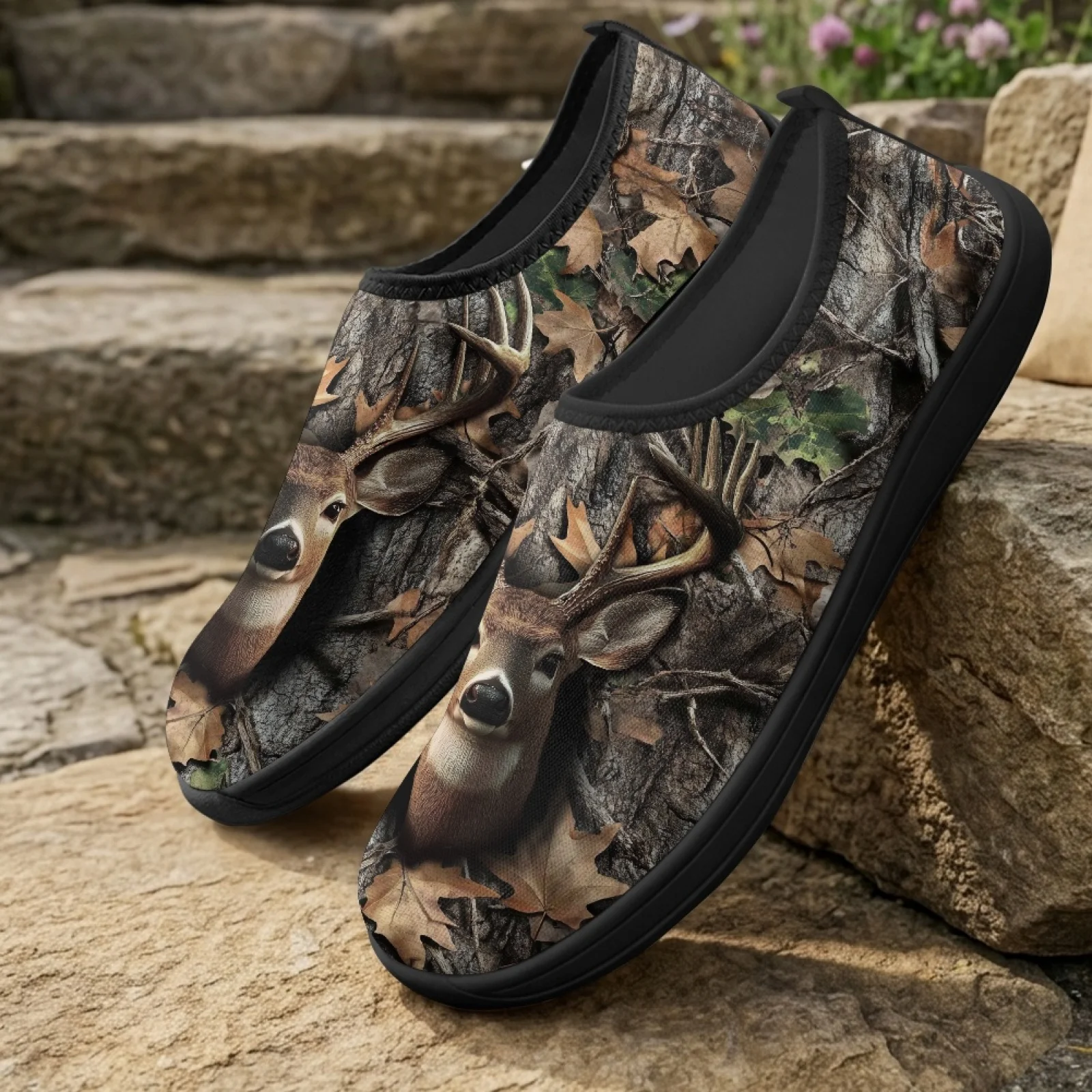 XIXIRIMIDO Slip-on Wide-toed Shoe Nurse Shoes Men's Sneakers Casual Shoes Zapatillas de Mujer Tenis Feminino Fall-Leaf Deer