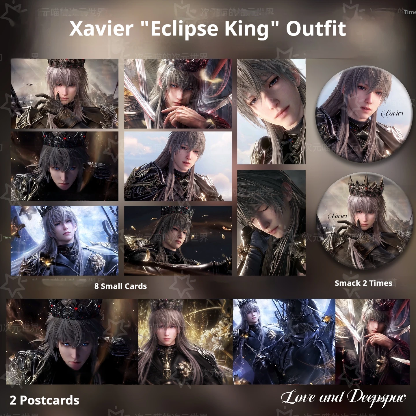

Коллекция «Eclipse King» Love and Deepspace Xavier, новые товары, фотокарточки, открытки, значки Polaroids, товары и Itabag
