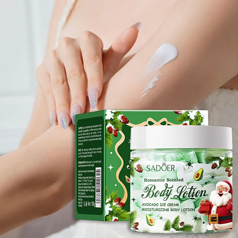 Christmas Nourishing Avocado Body Moisturizer Cream Improve Dry Rough Skin Nourish & Soften Body Skin Care Cream Light Texture