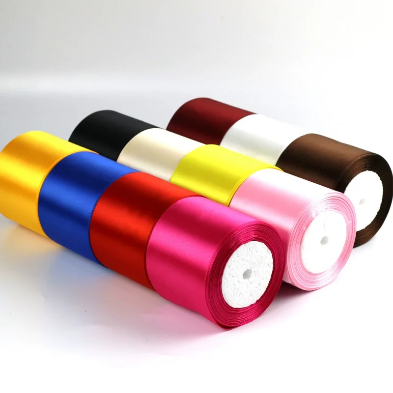 22meters 7.5cm Satin Ribbons White Pink Red Blue Ribbons Wedding Party Bouquet Packaging Diy Apparel Sewing Auxiliary Materials