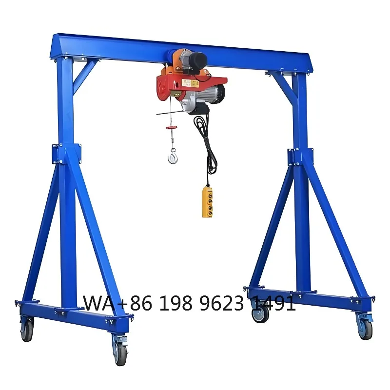 

1Ton Lifting Height Manual Chain Driven Small Gate Crane Portable Motorized Gearbox Lifting Equipment for Workshop Construction