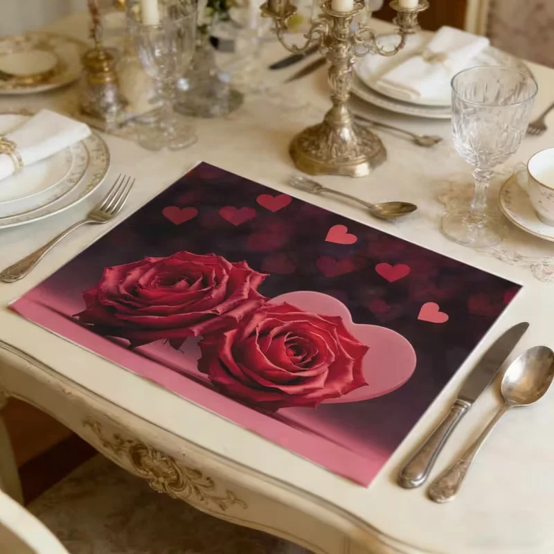 Rose Tulip Sunflower Butterfly Floral Print Super Absorbent Drying Mat Kitchen Counter Drain Pad Decor Placemat
