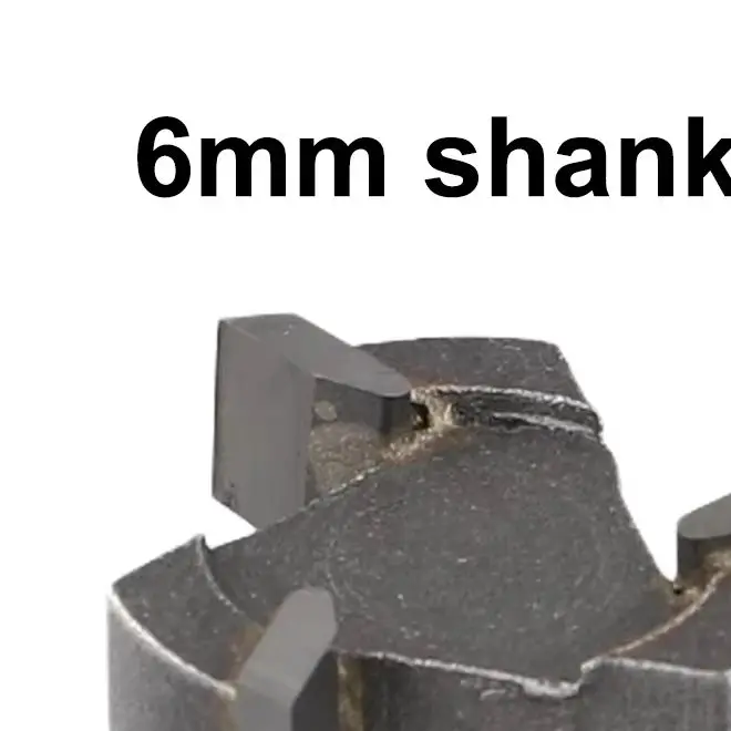 6mm Shank Carbide Tipped Spoilboard Surfacing Router Bit 25.4mm Diameter 3 Wing Milling For CNC Woodworking MDF Plywood
