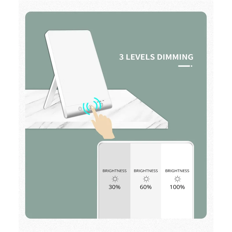 

A33R-1Set Light Therapy Lamp SAD Light LED Happy Mood Light Touch Dimmable Night Light UV Free For Home/Travelling