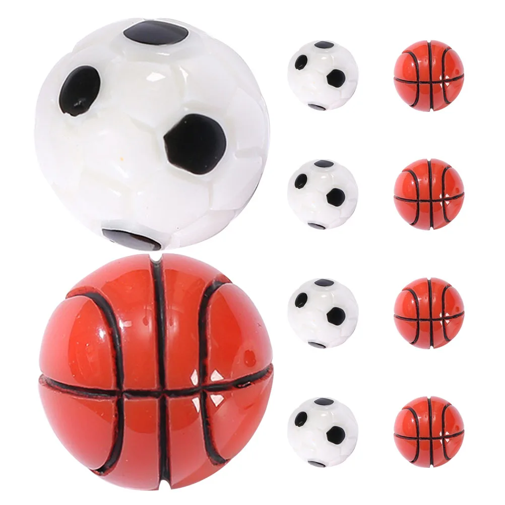 

10 Pcs Dollhouse Playground Miniature Ornaments Crafts Soccer Ball Cute Decorations Micro Basketball