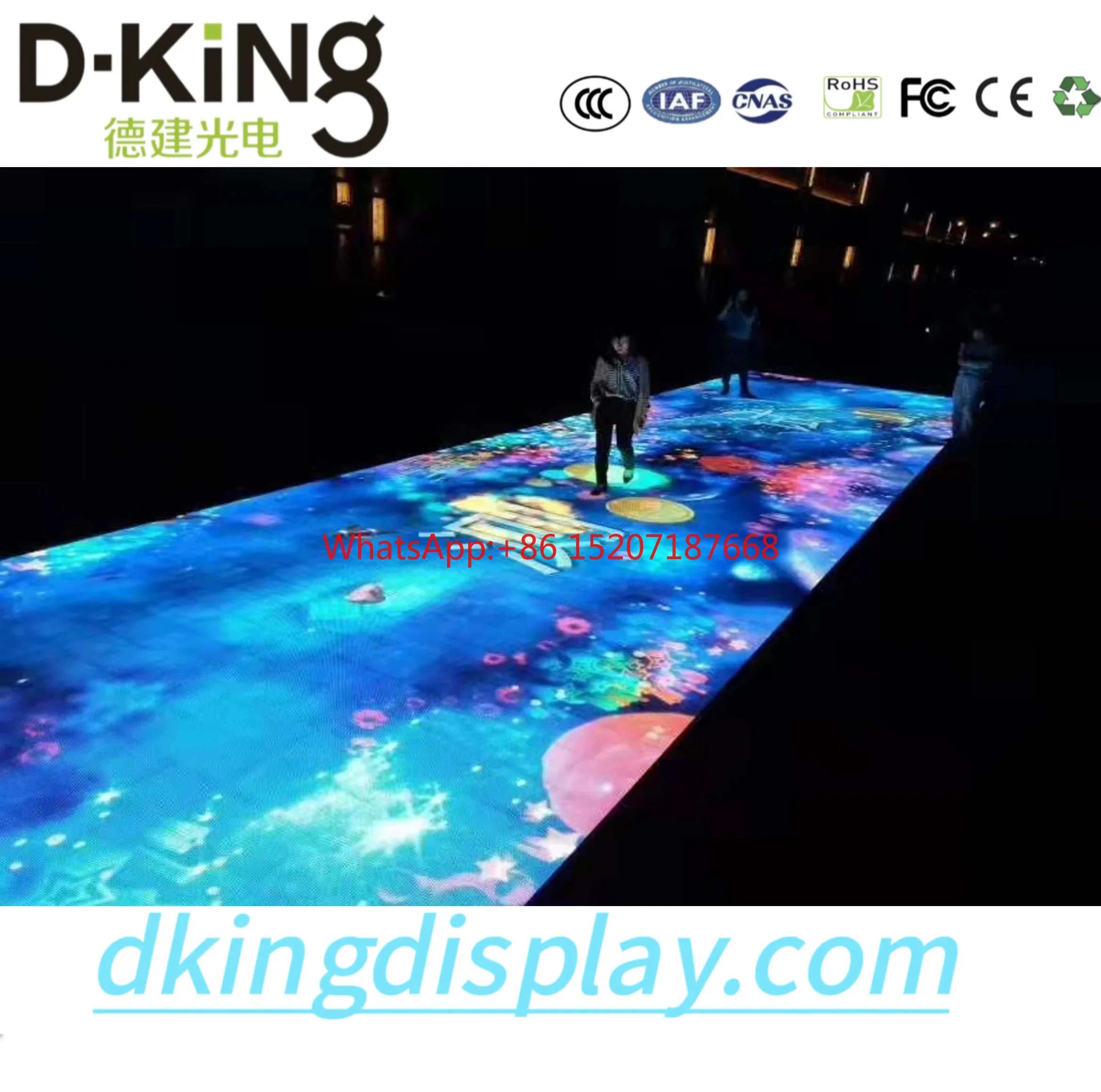 

Floor Tile LED Display Screen Outdoor P3.91 500x500mm Full Color High Resolution 3840Hz Interactive Dance Video Background