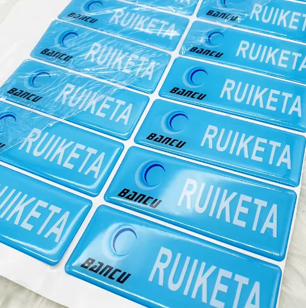 Customized adhesive design, logo printing, circular resin sticker, crystal dome, 3D customized epoxy label