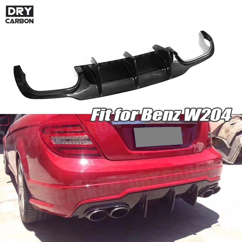 Carbon Fiber Rear Lip for Benz C Class W204 C63 AMG C300 Sport 2008-2014 FRP Rear Bumper Diffuser Spoiler Accessories