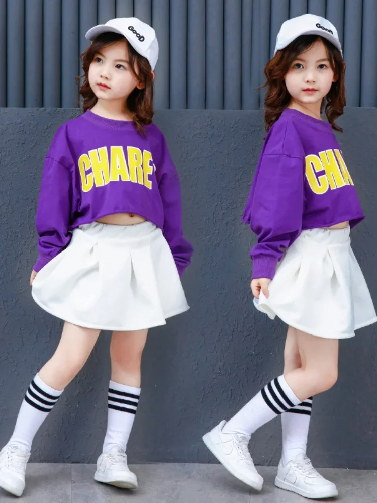 Kinder Jazz Dance Kostüm Mädchen Hip Hop Performance Kleidung Casual Street Dance Kinder Moderne Dancewear Laufsteg Show Outfit