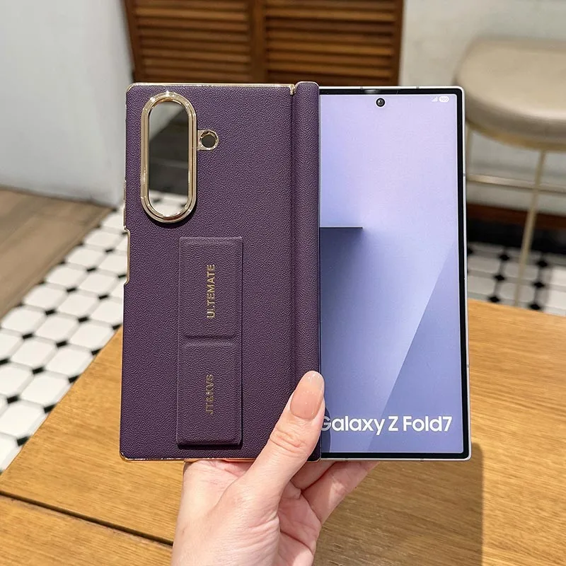 Case for Samsung Galaxy Z Fold 7 6 5 Z Fold Special W24 W25 W26 Dual axis Sliding Rail Wristband Bracket Mobile Phone Case Cover
