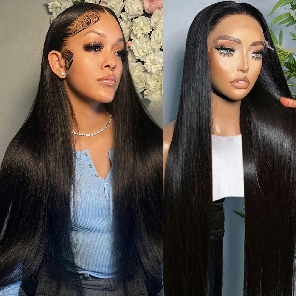 13x6 Straight Lace Frontal Wig 30Inch Brazilian 360 Full Lace Wig 13X4 Transparent Lace Front Human Hair Wigs For Women Glueless