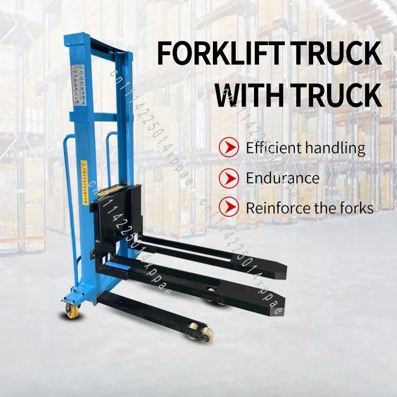Fully Electric Hydraulic Unloading Climbing Machine Portable Electric Forklift With One Ton Handling Cargo Lift For Truck