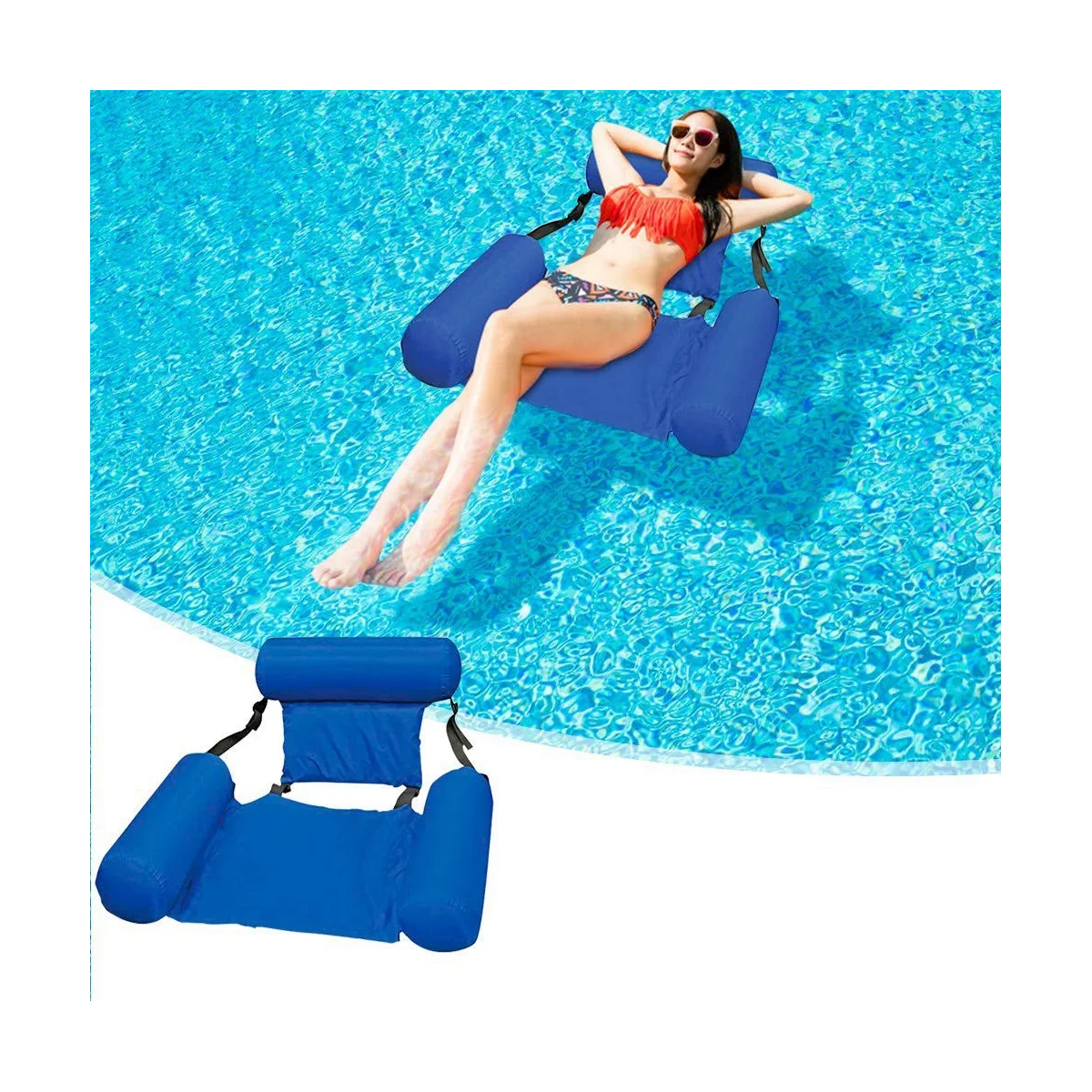 Inflatable Float Row Floating Chair Backrest Recliner Floating Bed Sofa Outdoor Inflatable Swimming Floating Chair