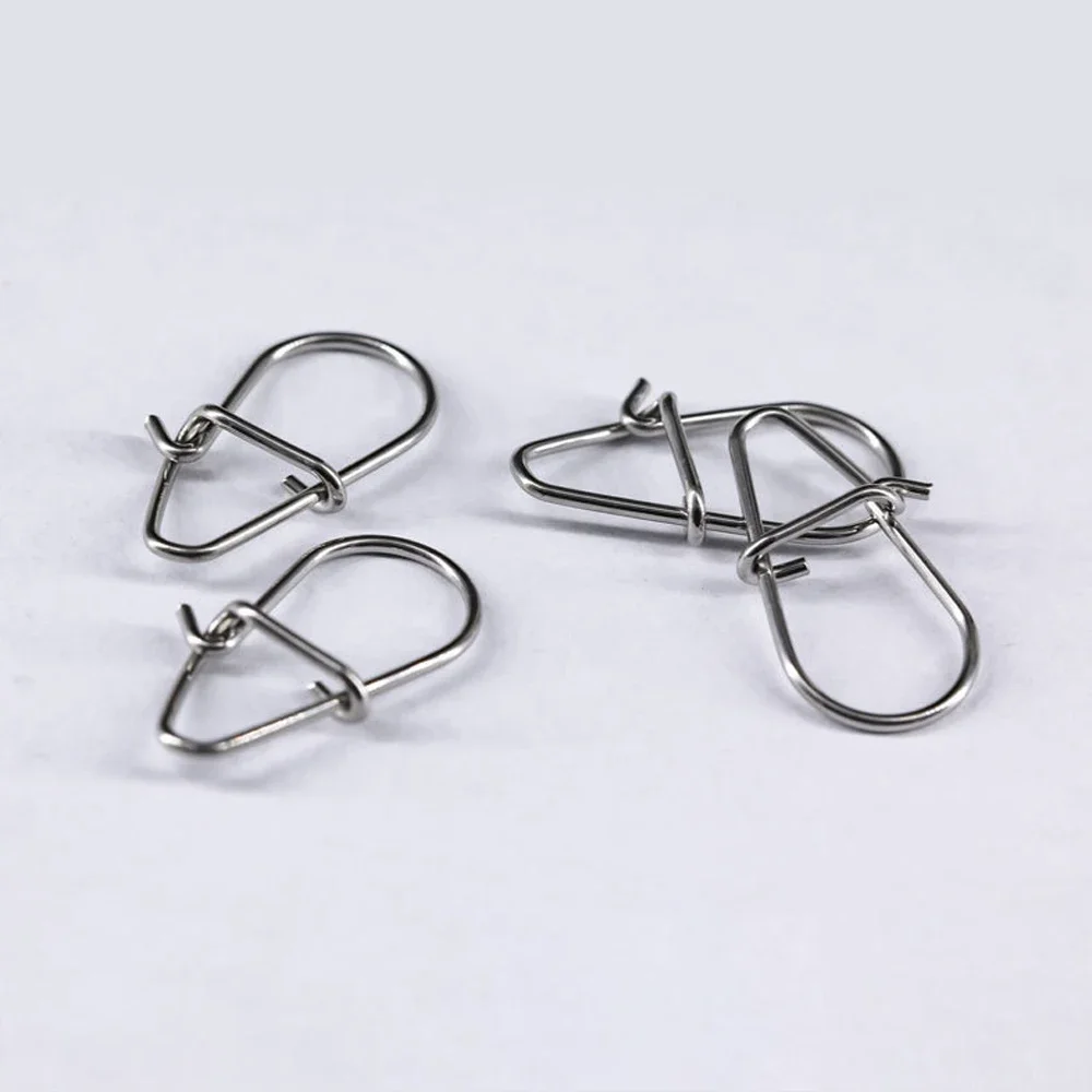 DNDYUJU 100pcs 000#-3# Fishing Nice Hooked Snap Pin 304 Stainless Steel Fishing Barrel Swivel Lure Connector Accessories Pesca