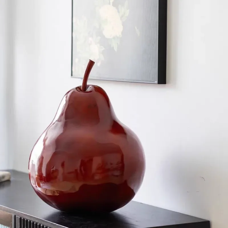 OGMNiche Decorative Ornament Desktop Living Room Home Entrance Bedroom High Sense French Red Pear Retro Living Room Small
