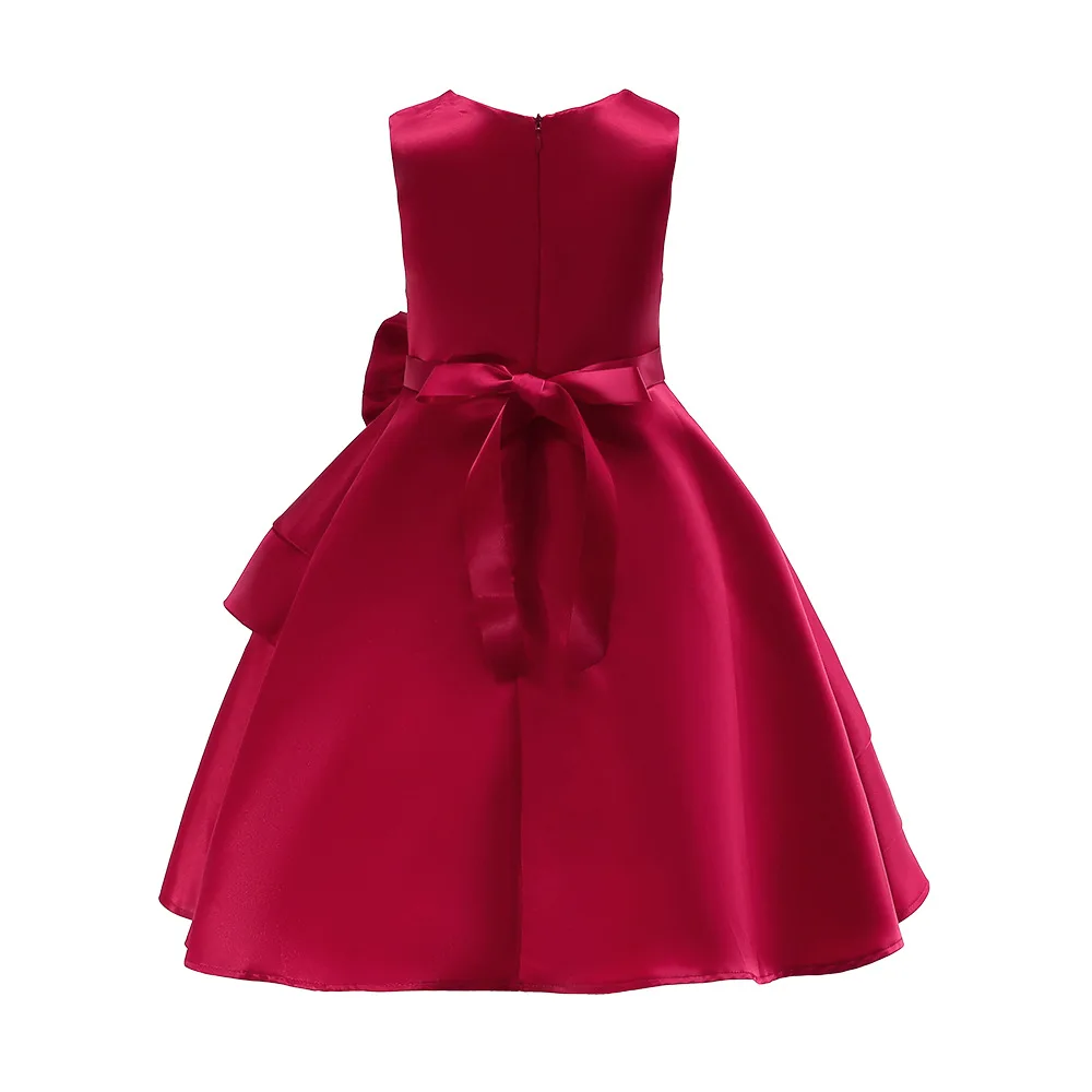 Young Kids Elegant Performance Dress For Teenager Girls Big Bow Princess Dresses For Children Birthday Formal Prom Party Gown