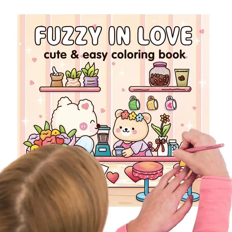 Malbuch für Kinder, Malbuch, kräftige und einfache Cartoon-Seiten, einfaches, süßes Kunstspielzeug, Spiel für Jungen, Mädchen, Kinder, Teenager, Stress