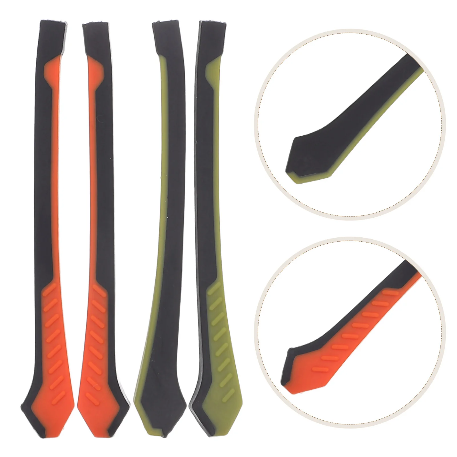 

4Pairs Glasses Temple Replacement Universal Eyeglass Arm Sleeves Soft Rubber Ends Anti Slip Ear Cushions Spectacle